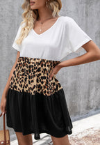 Colorblock V-Neck Dress