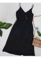 V-Neck Dress with Button Details