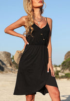 V-Neck Dress with Button Details