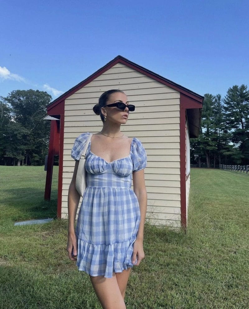 Gingham Mini Dress with an Open Back