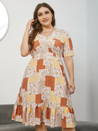Printed Paneled Dress