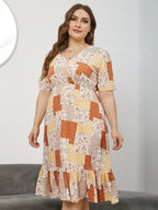 Printed Paneled Dress