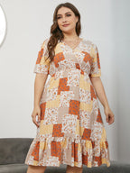 Printed Paneled Dress