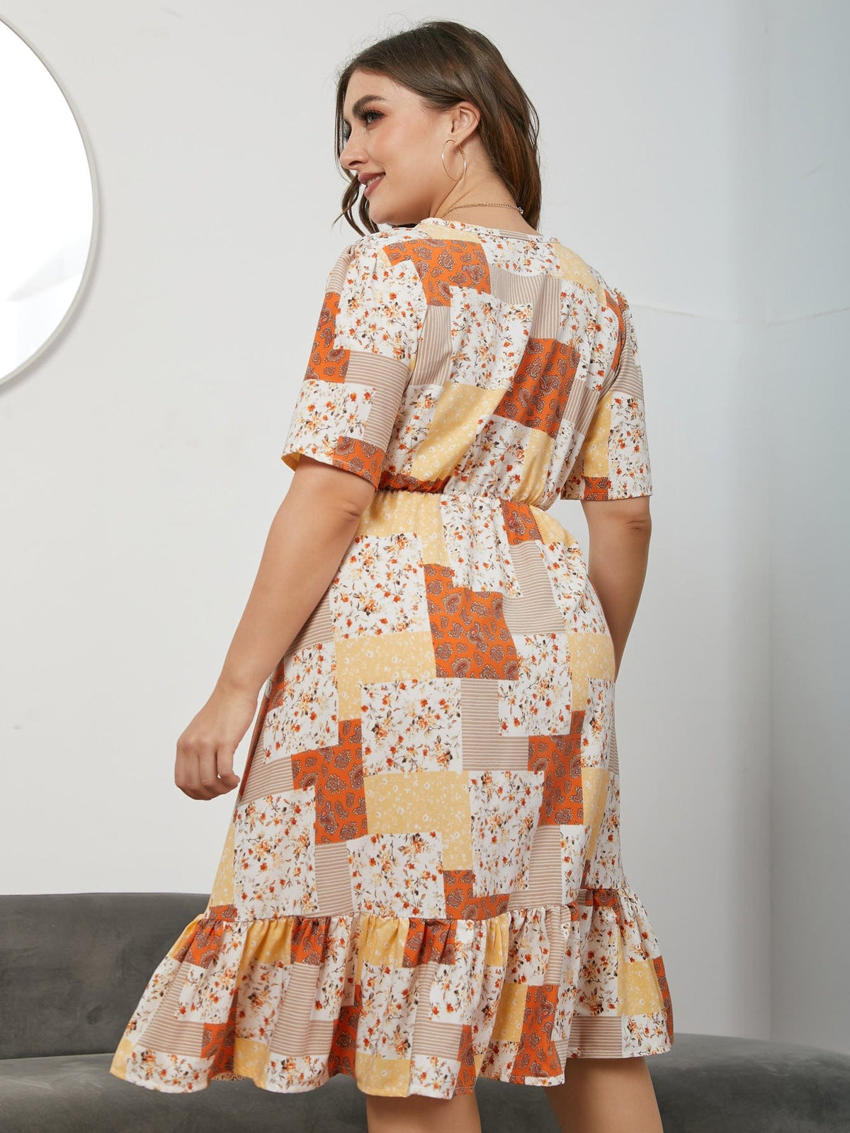 Printed Paneled Dress