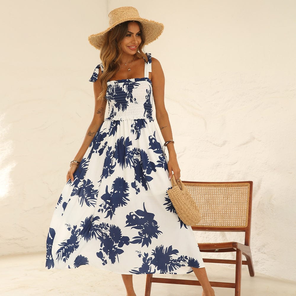 Printed Tie-Strap Dress