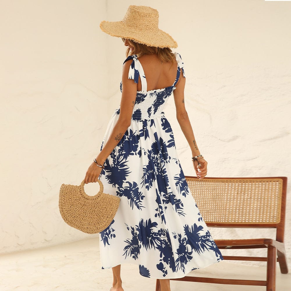 Printed Tie-Strap Dress