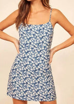 Floral Shift Mini Dress with a Scoop Neck