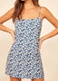 Floral Shift Mini Dress with a Scoop Neck