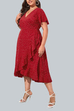 Polka-Dot Dress with Ruffle Details