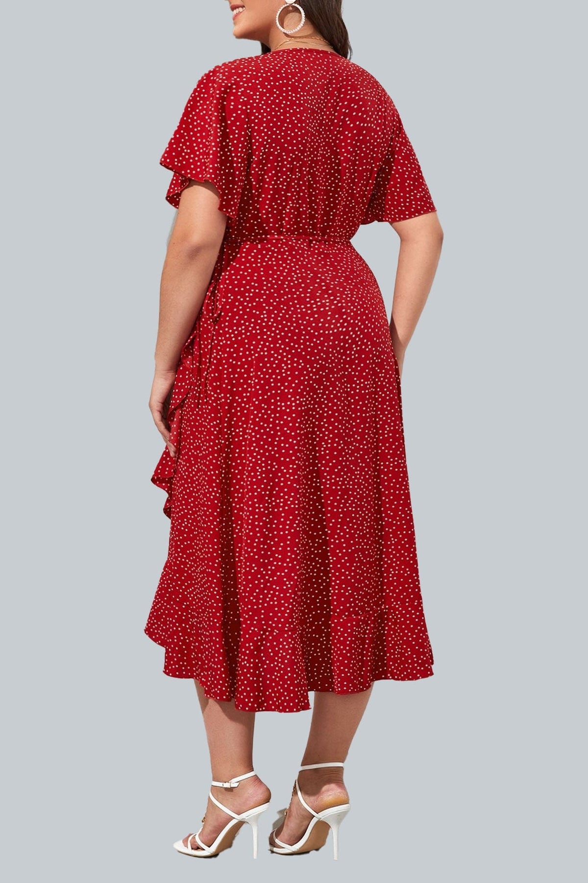 Polka-Dot Dress with Ruffle Details