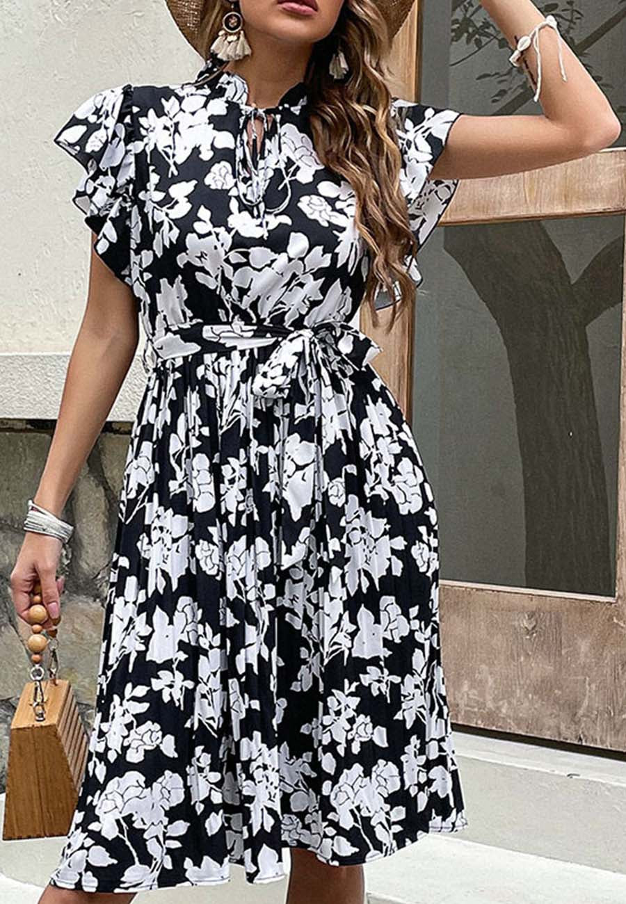 Ruffled Floral Dress