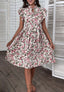 Floral Pleated Dress with Ruffle Details