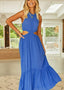 Cutout Ruffled Dress with a Halter Neck
