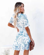 Wrap-Style Dress with Ruffle Details