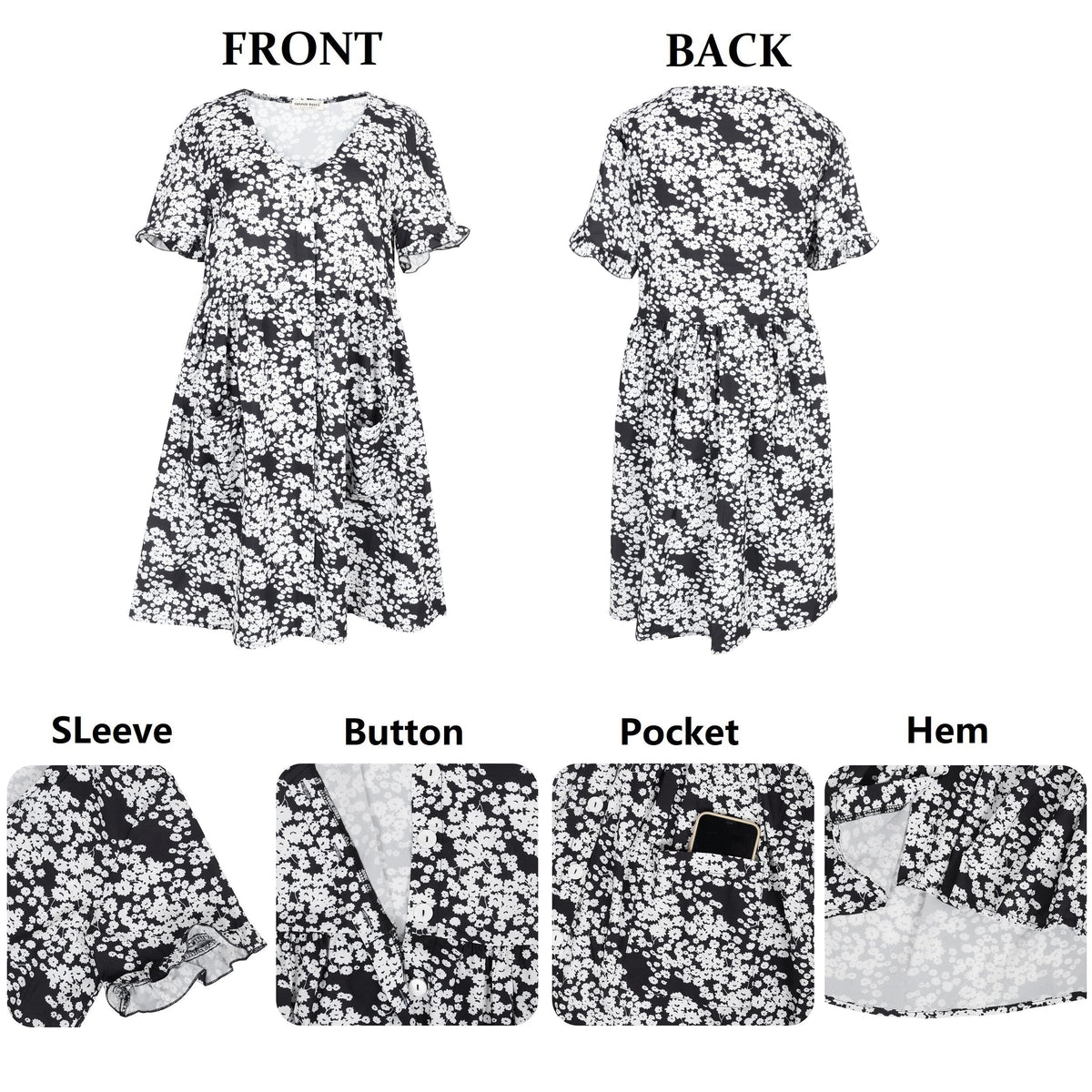 Floral Dress with a Button Front