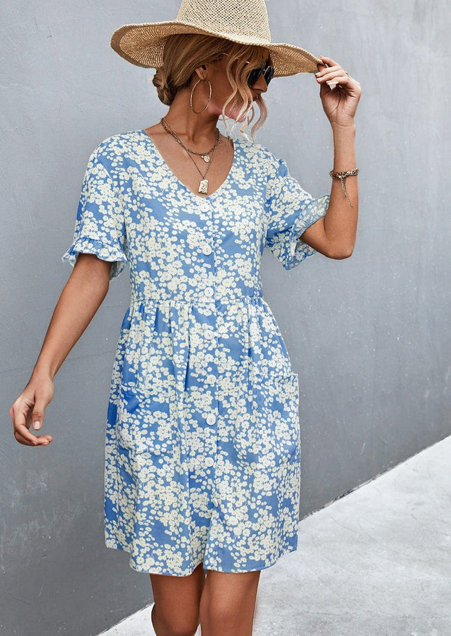 Floral Dress with a Button Front Main image