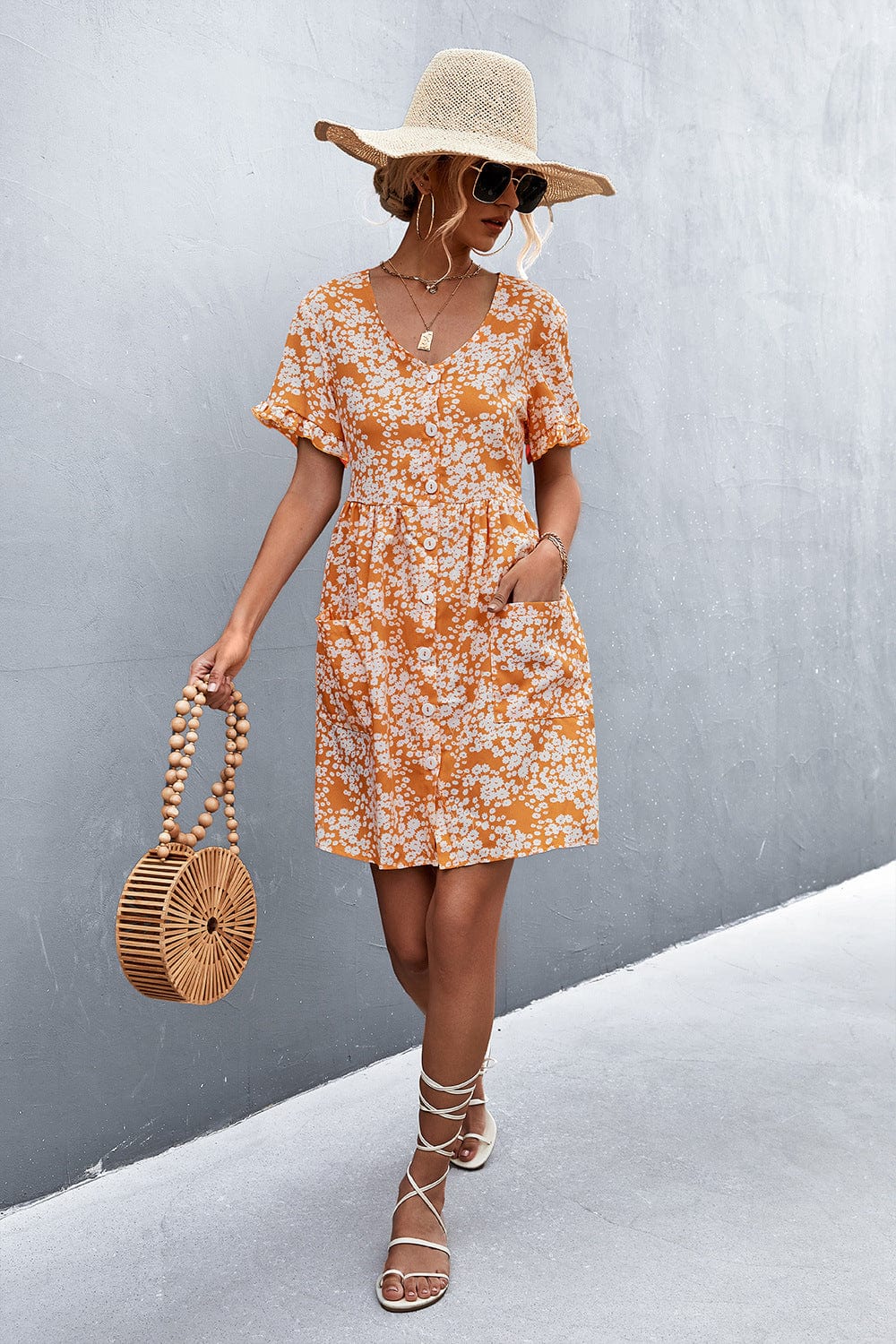 Floral Dress with a Button Front