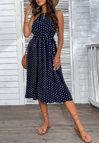 Polka-Dot Keyhole Dress