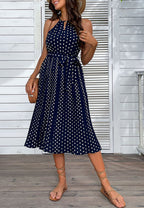 Polka-Dot Keyhole Dress