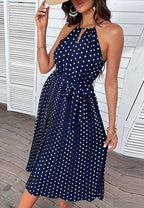 Polka-Dot Keyhole Dress