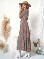 Puff-Sleeve Wrap-Style Dress