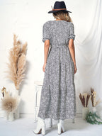 Puff-Sleeve Wrap-Style Dress