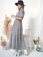 Puff-Sleeve Wrap-Style Dress