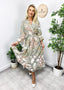 Paisley-Print Wrap-Style Dress