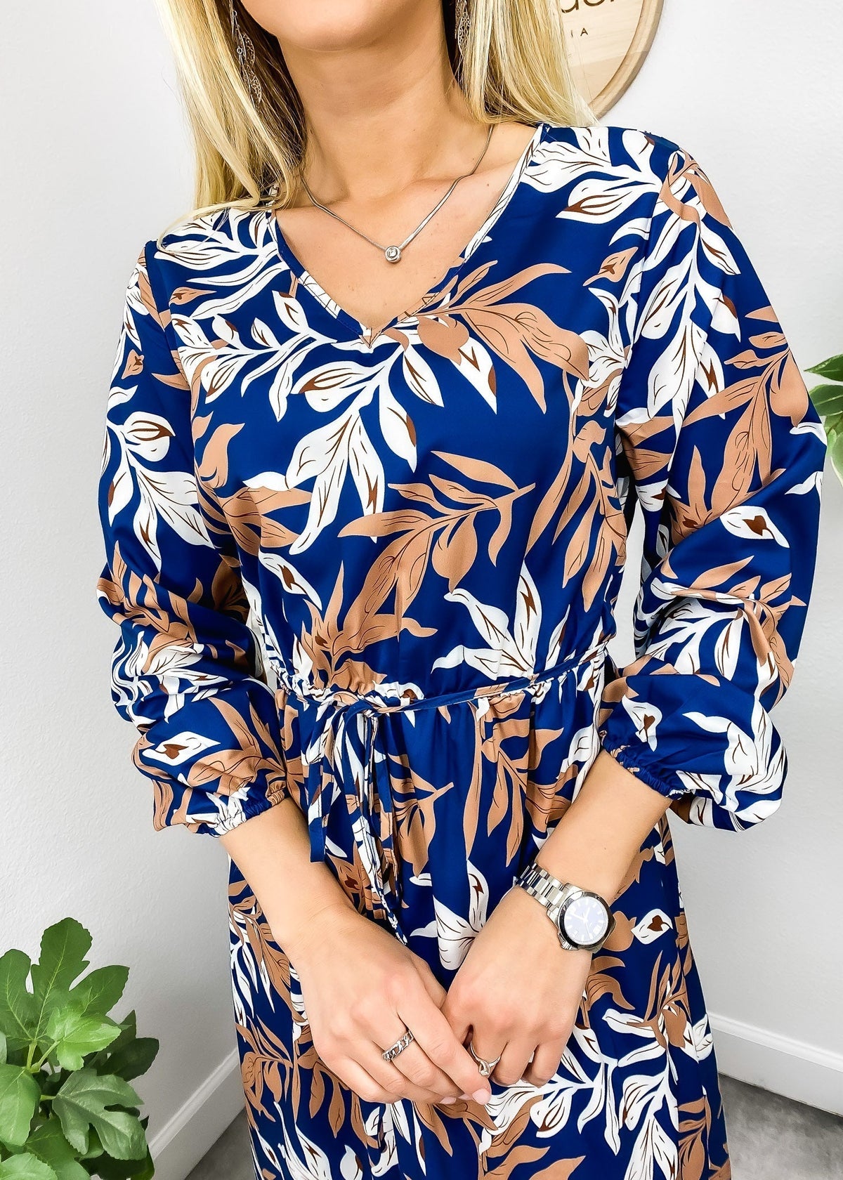 Tropical-Print Dress