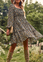 Tiered Long-Sleeve Dress