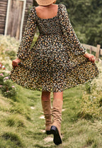 Tiered Long-Sleeve Dress