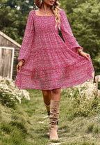 Tiered Long-Sleeve Dress