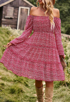 Tiered Long-Sleeve Dress