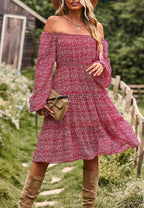 Tiered Long-Sleeve Dress