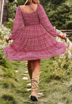 Tiered Long-Sleeve Dress