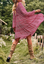 Tiered Long-Sleeve Dress