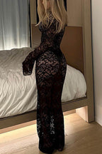 Lace Dress with a V-Neck