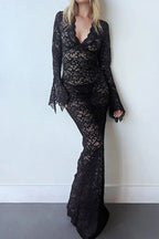 Lace Dress with a V-Neck