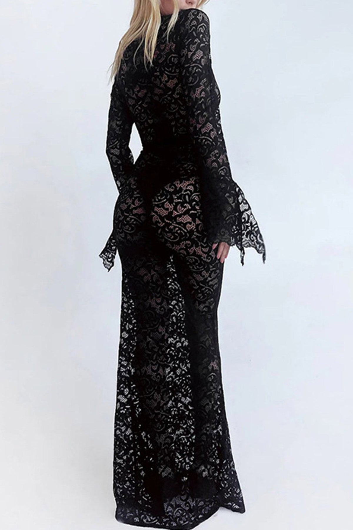 Lace Dress with a V-Neck