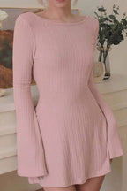 Cable-Knit Dress with an Open Back