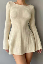 Cable-Knit Dress with an Open Back