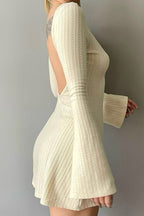 Cable-Knit Dress with an Open Back