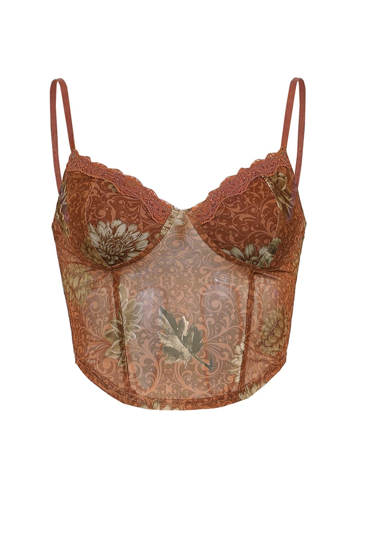 Printed Strappy Mesh Vest