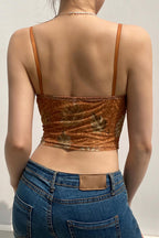 Printed Strappy Mesh Vest