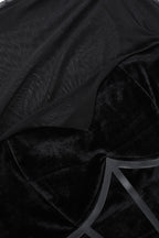 Velvet Mesh Slit-Detail Dress with Panel Details