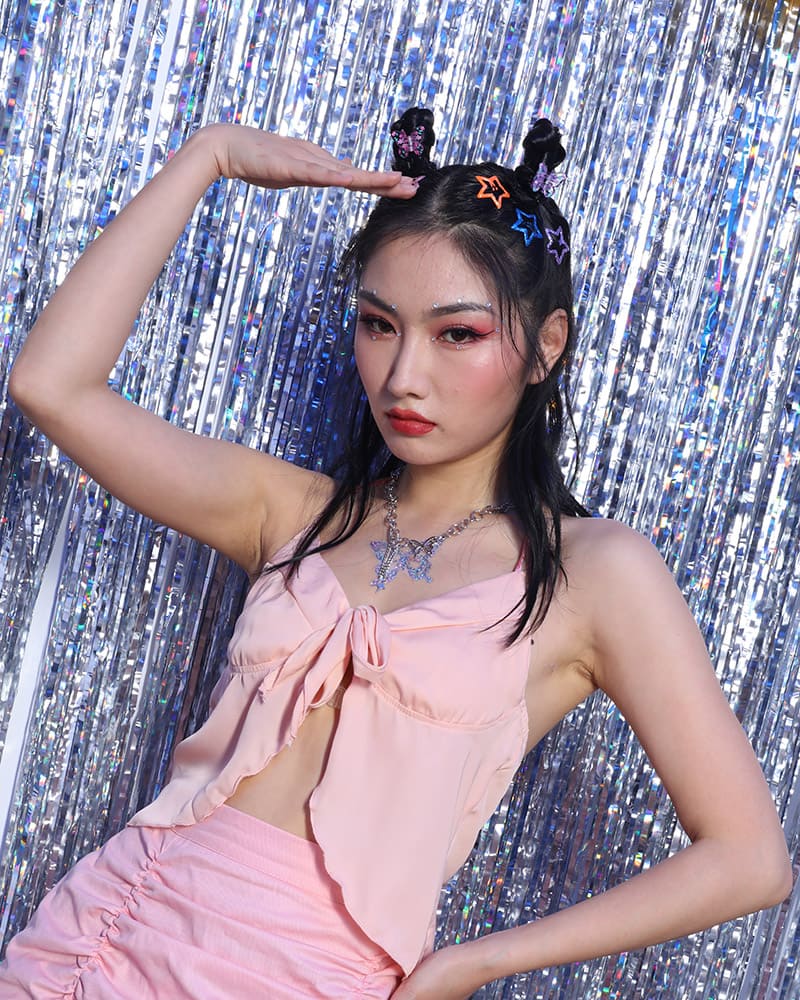 Sleeveless Top with Bow Details