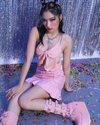Sleeveless Top with Bow Details