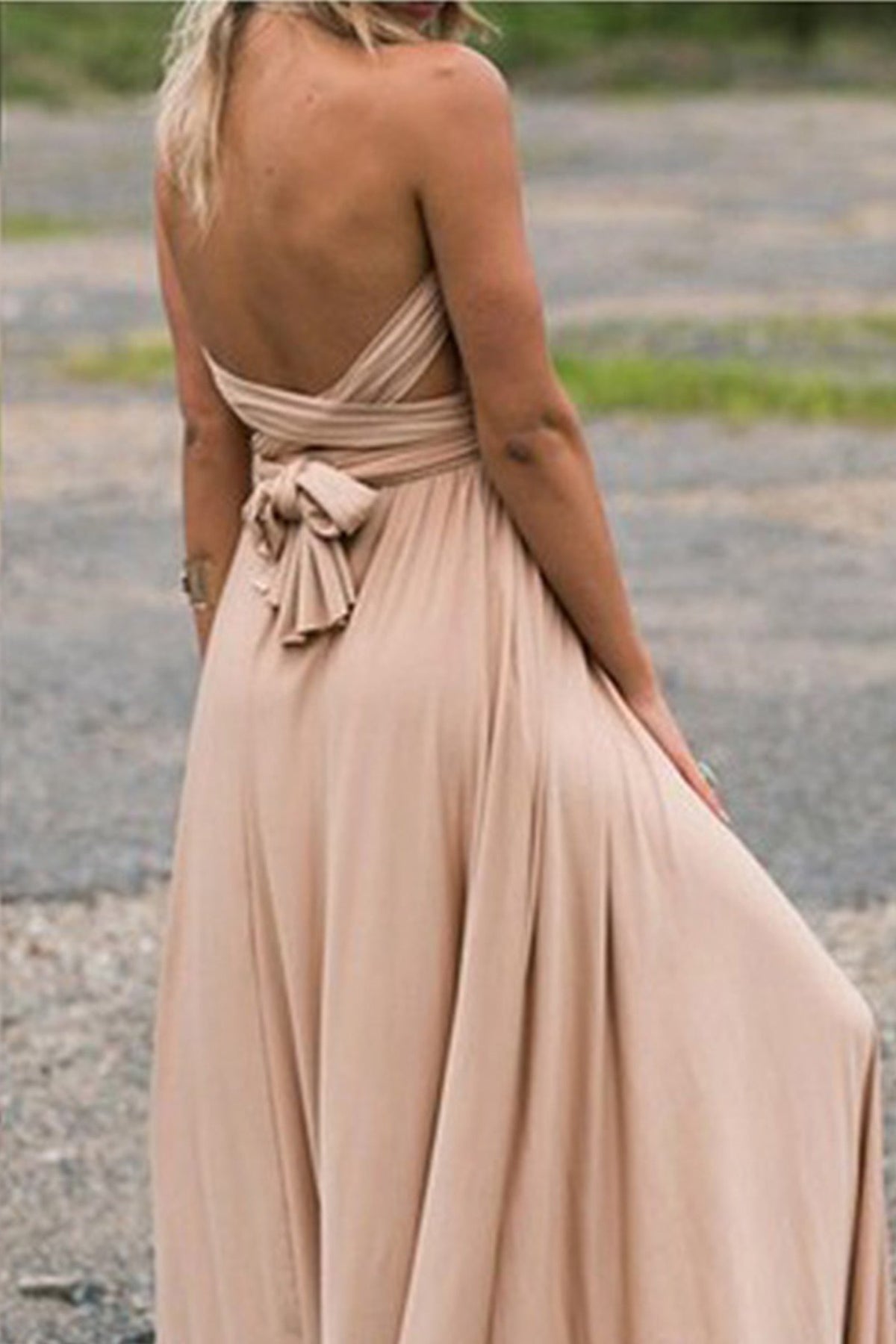 Strappy Maxi Dress with an Open Back