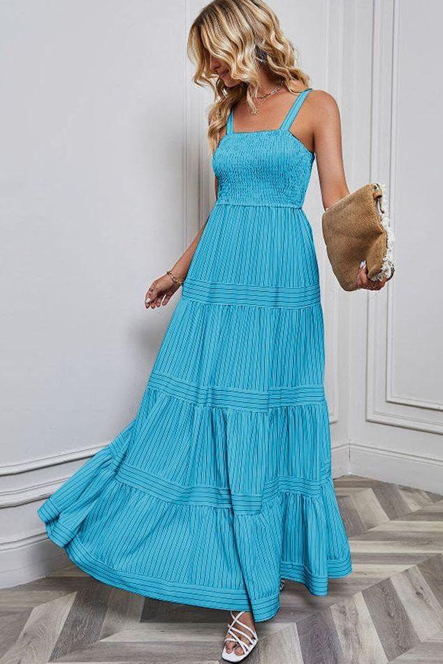 Striped Sleeveless Maxi Dress