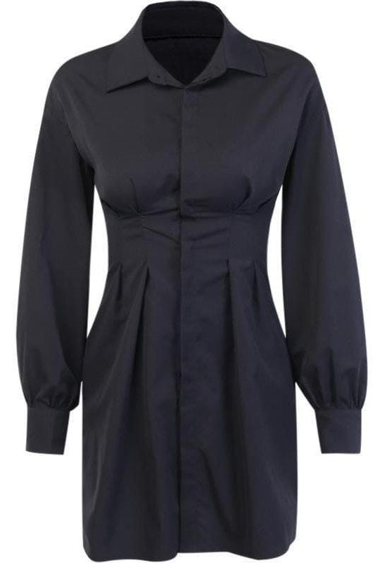 Long-Sleeve Dress with a Waist Tie